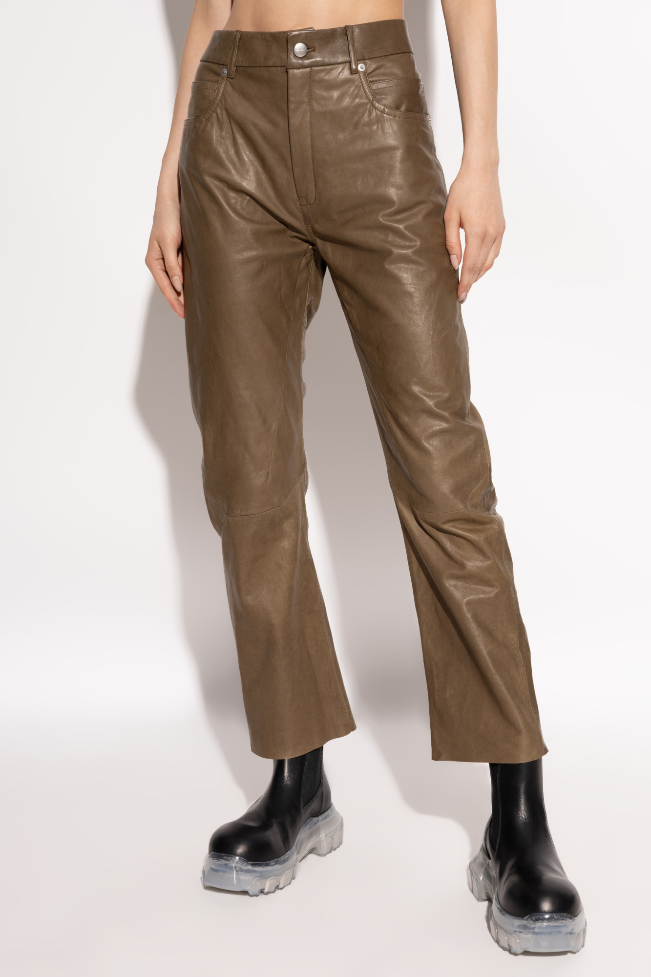 【関税＆送料込み】Rick Owens Detroit Cut Leather Pant Rick Owens: Women's Detroit Cut Pants (Black) | DSMNY E-SHOP